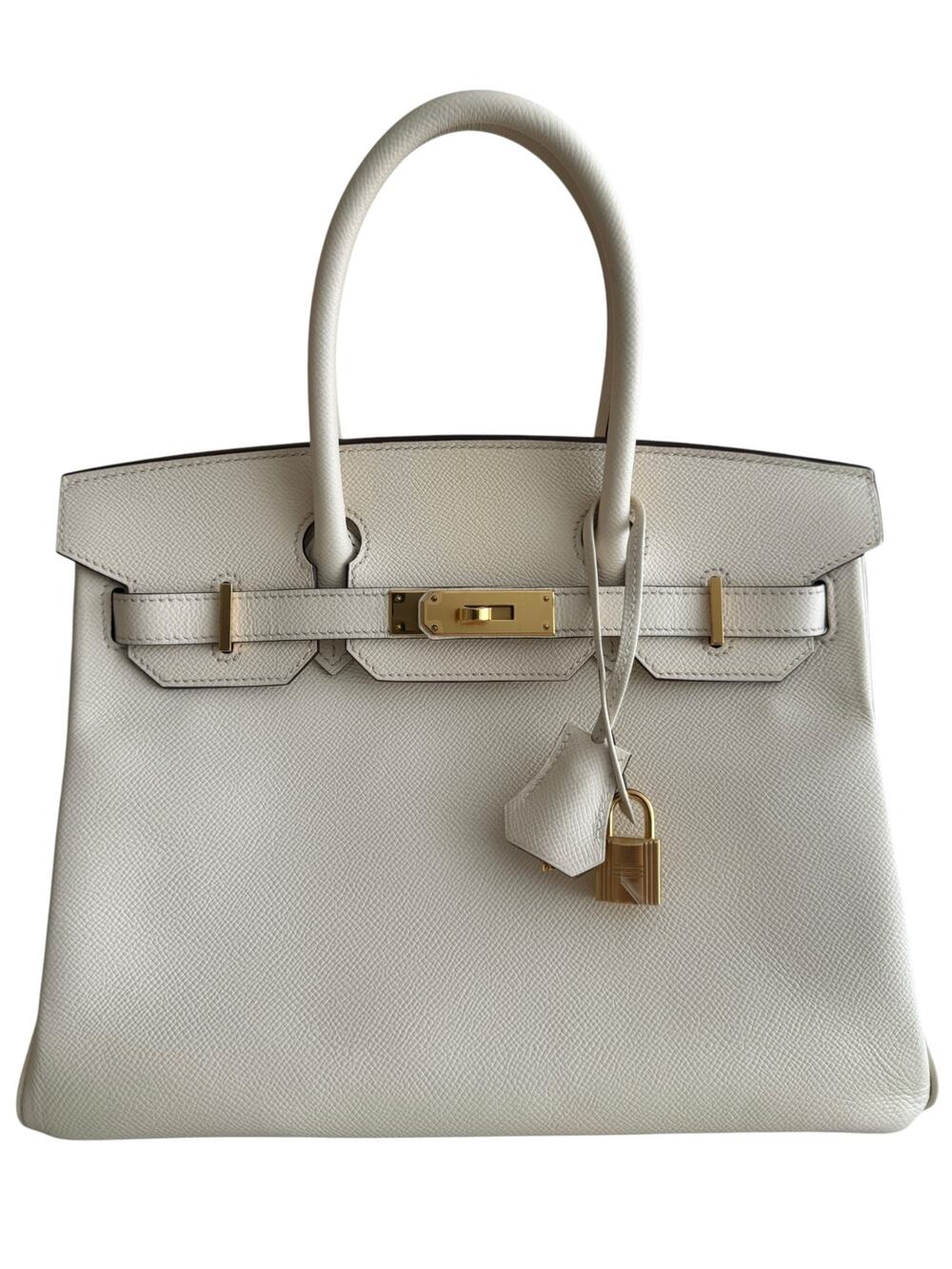 Hermes Birkin 30 Nata Epsom Leather Gold Hardware Handbag